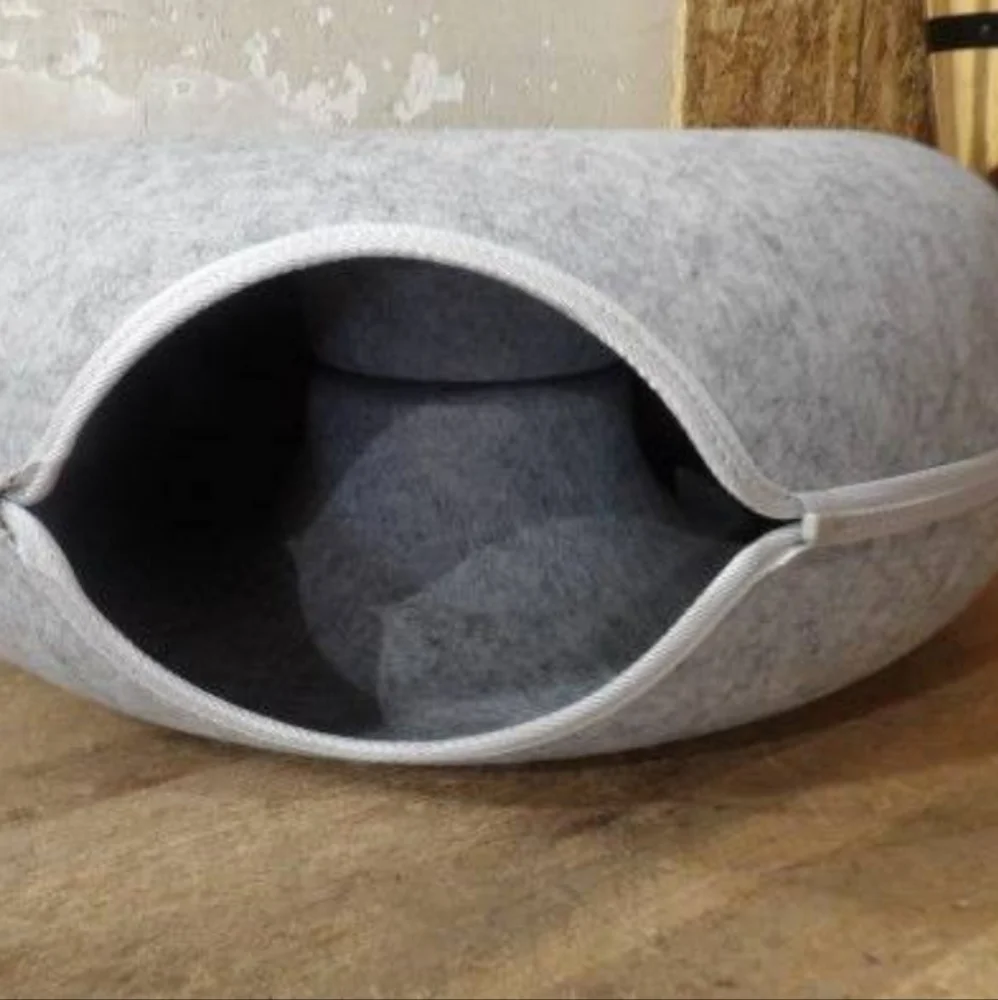 Cozy Gray Cat Bed